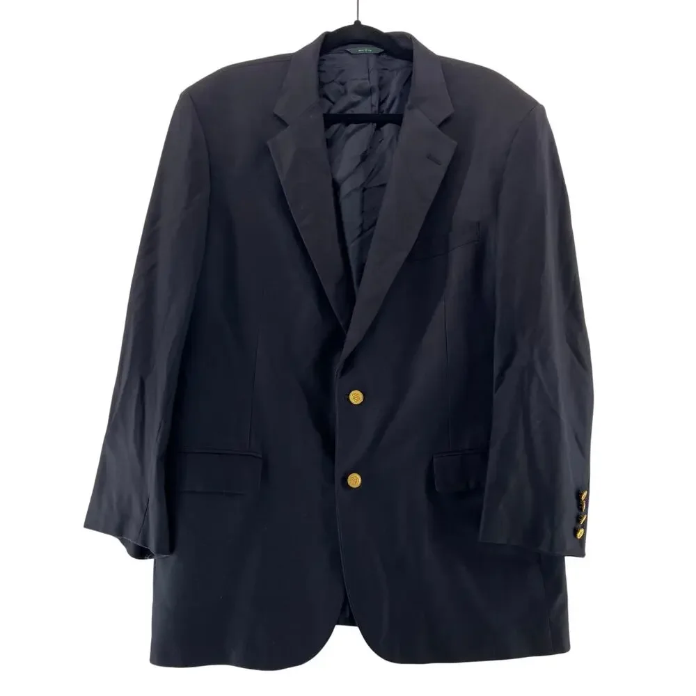Brooks Brothers Loro Piana Navy Blue Blazer Size 46L‎ Super 120s Wool